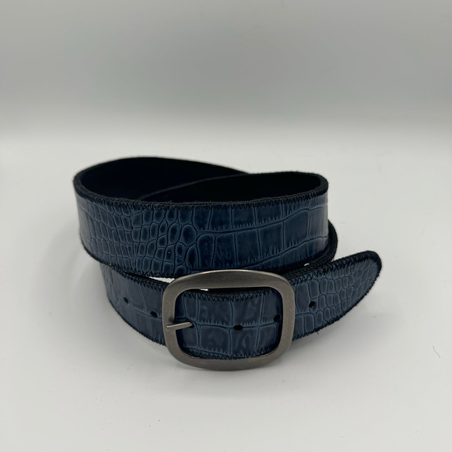 Dark Blue Crocodile Belt