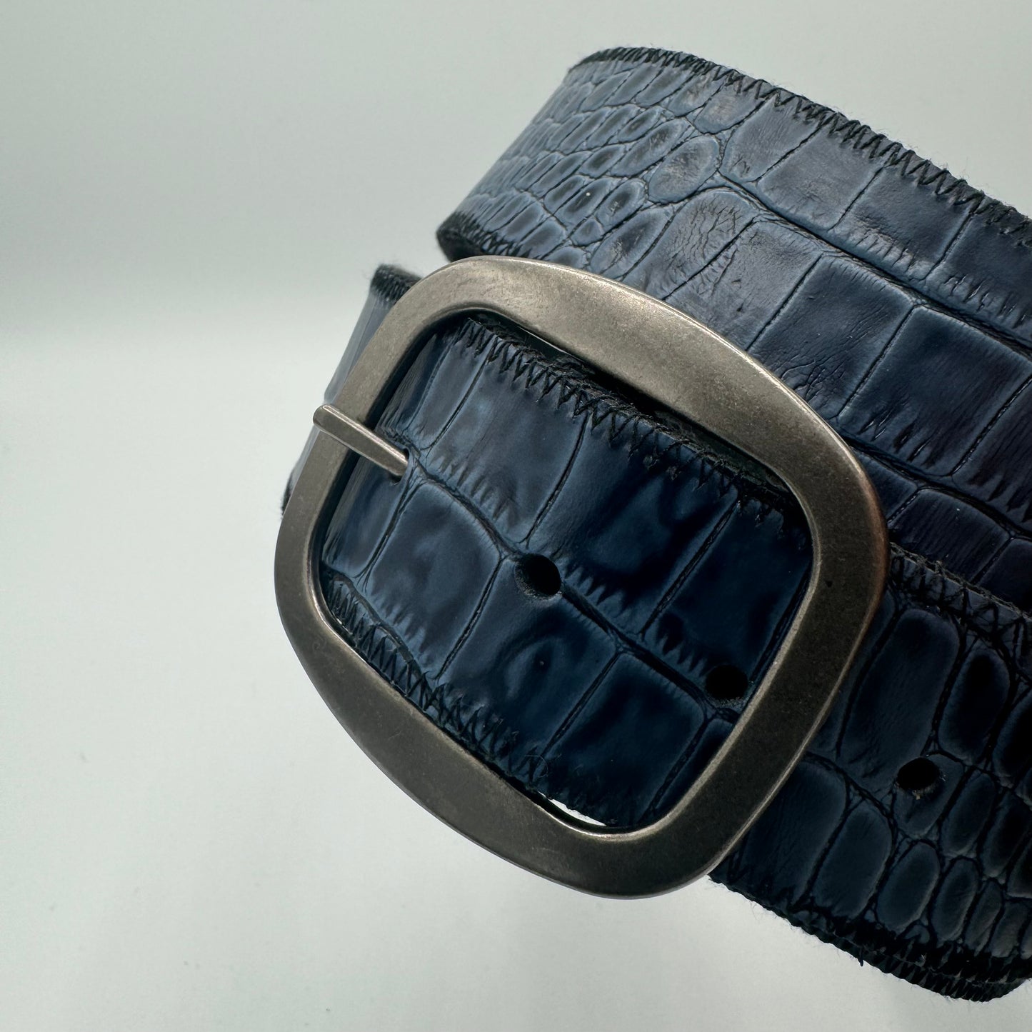 Dark Blue Crocodile Belt