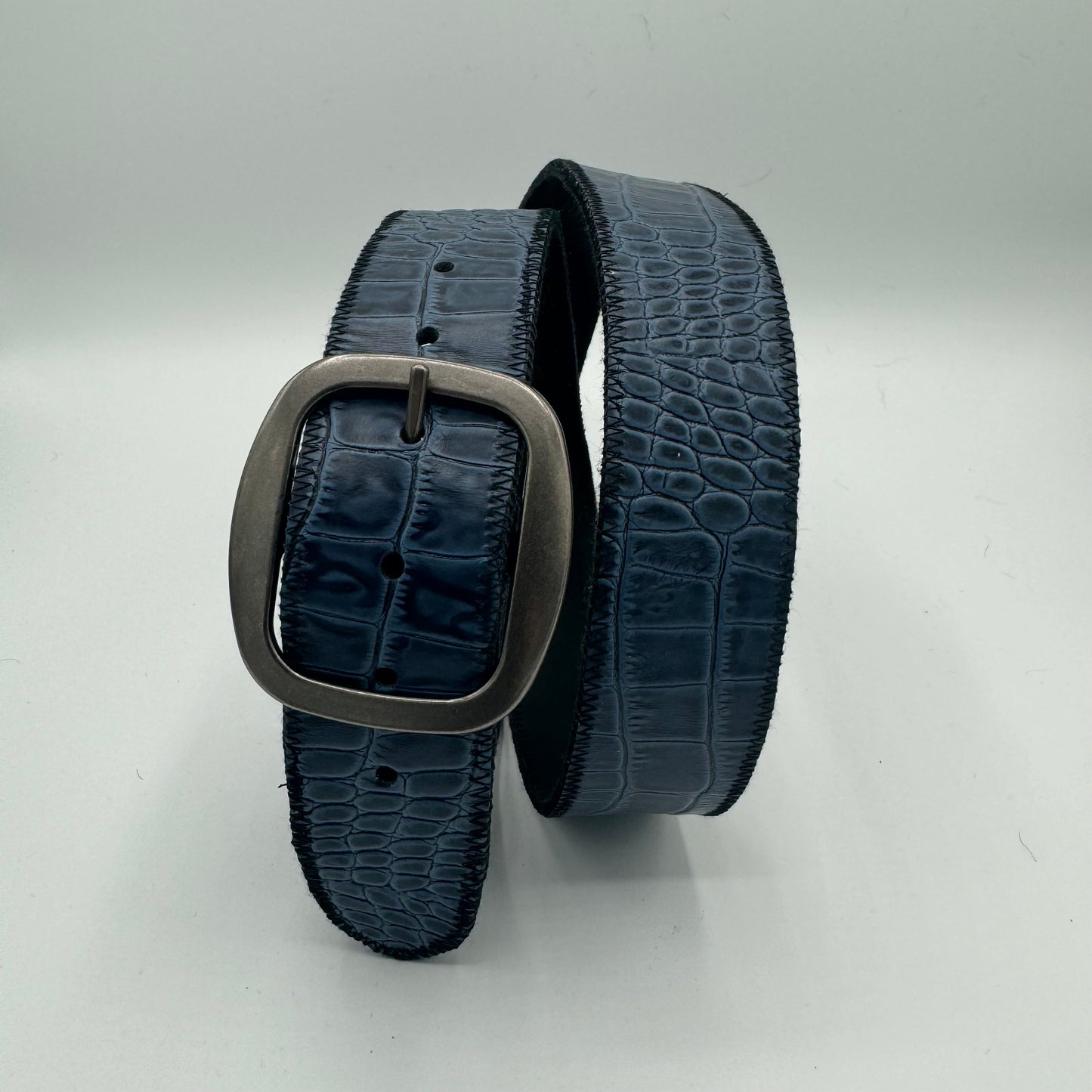 Dark Blue Crocodile Belt