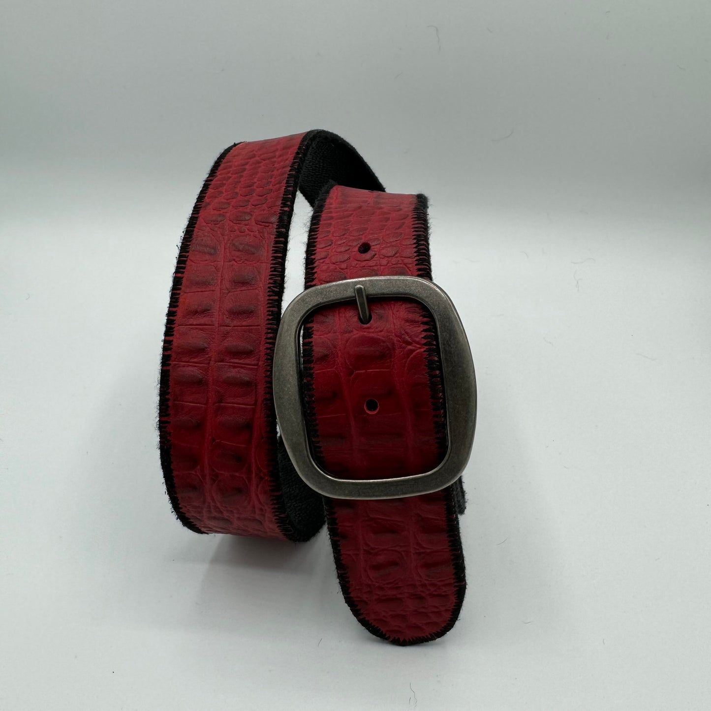 Crimson Crocodile Belt