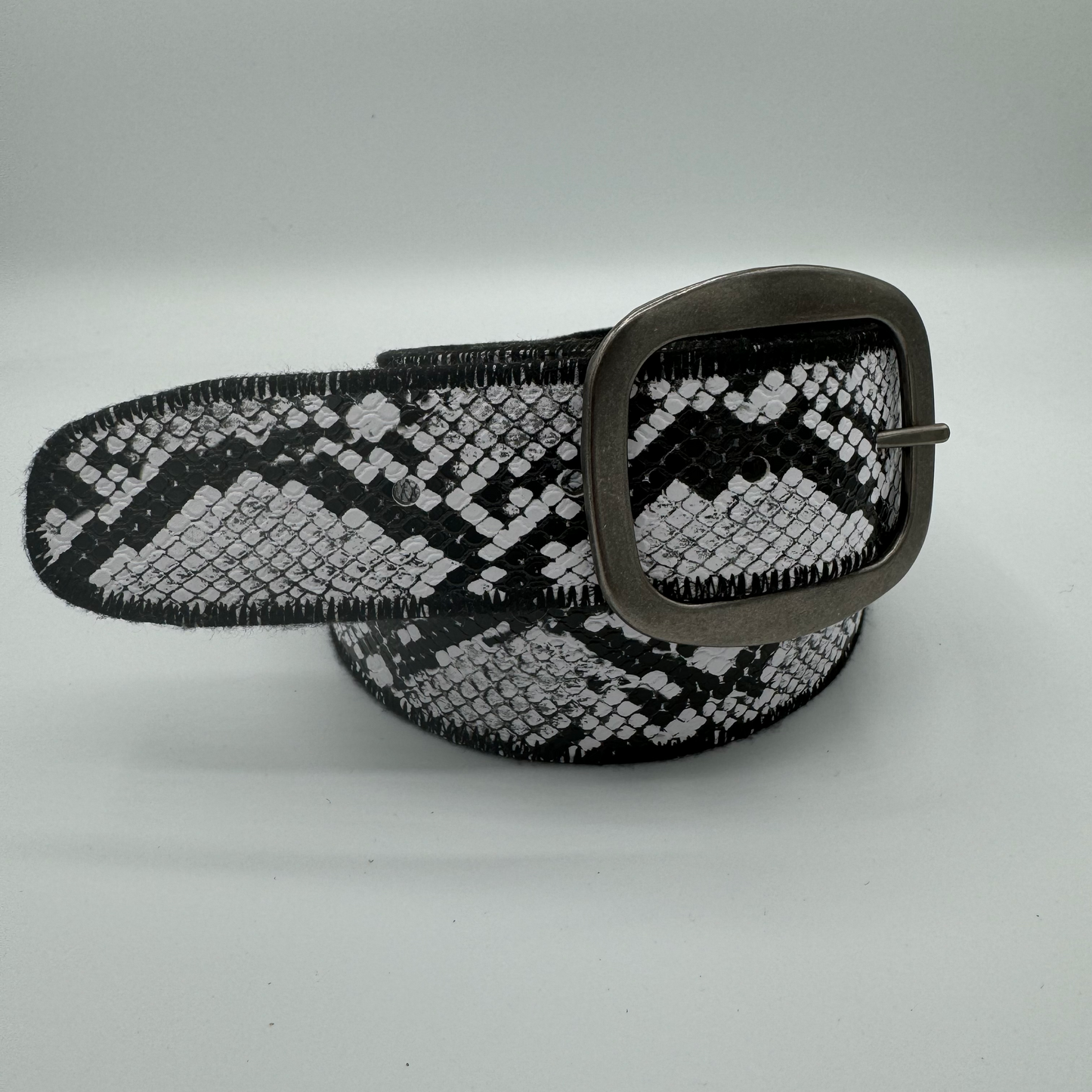 Faux White Snakeskin Belt