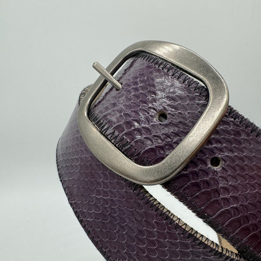 Dyed Purple Viper Snake Skin Belt