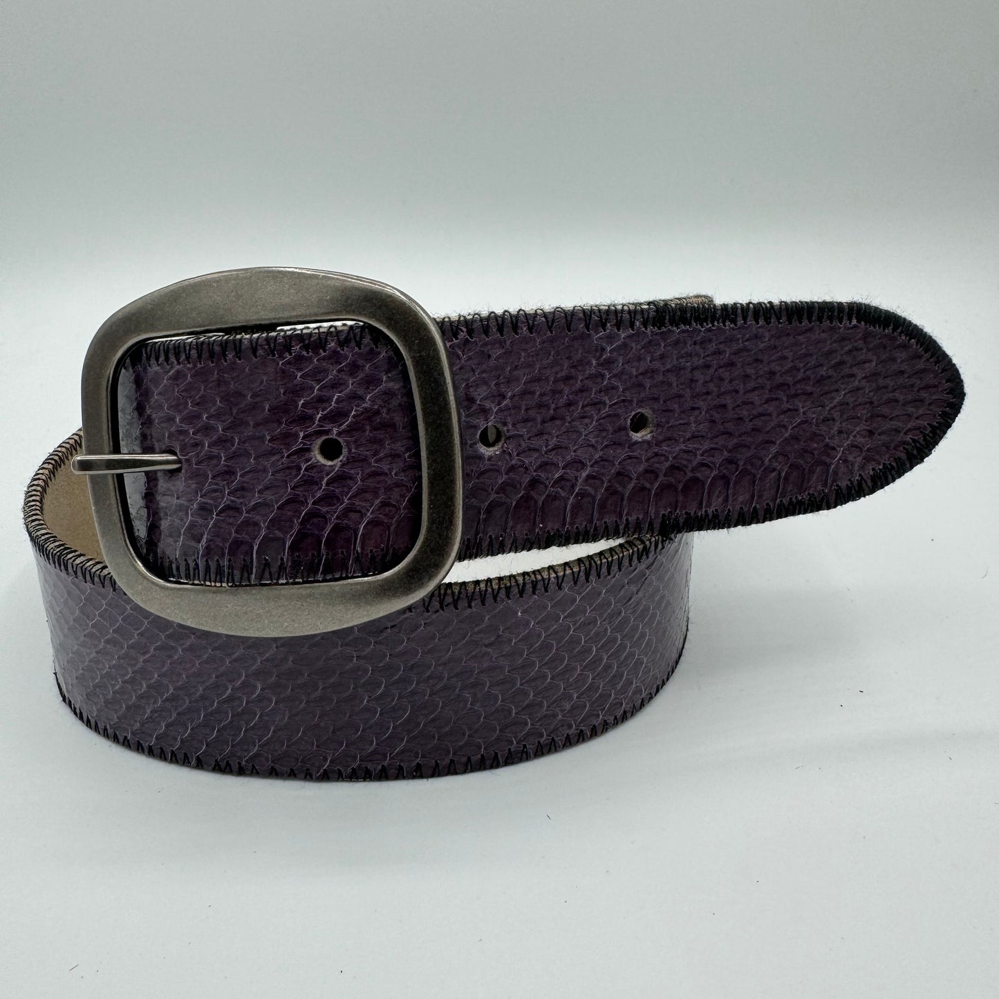 Dyed Purple Viper Snake Skin Belt