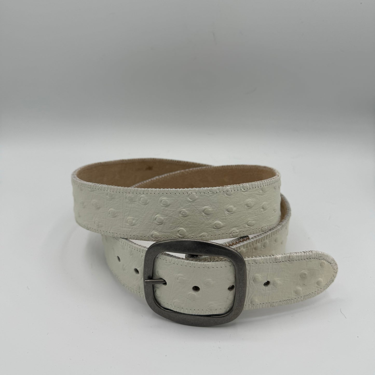 White Ostrich Belt